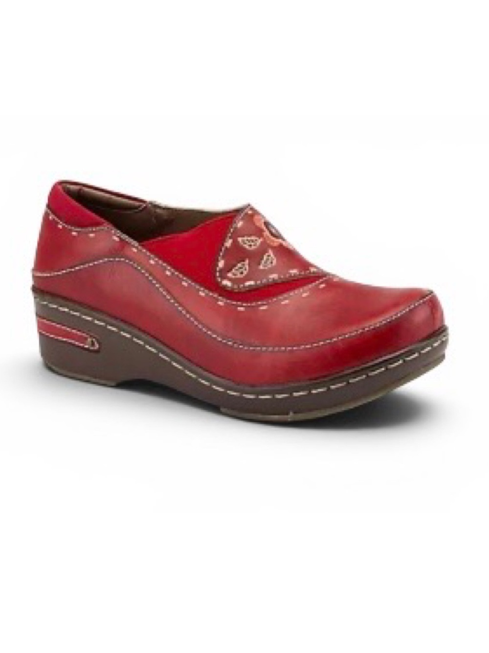 L'Artiste by Spring Step Leather Clogs Burbank Red